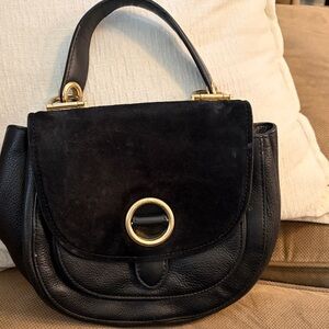 Michael Kors Isadore Crossbody Black Leather and Suede Top-Handle Women's Bag